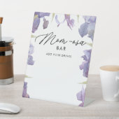 Waterverf Bloemen Baby shower Mom-osa Bar Reclamebord Met Voetstuk (Insitu)