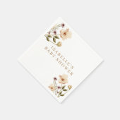 Waterverf Bloemen Baby shower Papier Servet (Hoek)