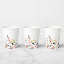 Waterverf bloemen baby shower papieren bekertje wi bekers