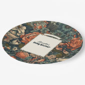  Waterverf Bloemen Baby shower Papieren Bordje (Gekanteld)