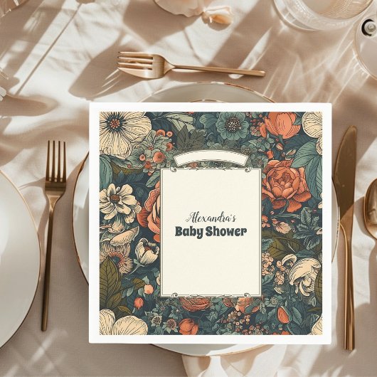  Waterverf Bloemen Baby shower Servet
