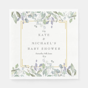 Waterverf Bloemen Baby Shower/Sprinkle/Koppels Servet