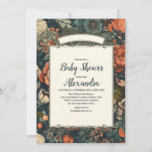  Waterverf Bloemen Baby shower Uitnodiging (Voorkant)