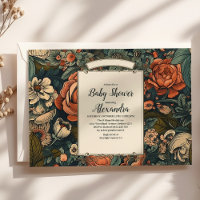 Waterverf Bloemen Baby shower Uitnodiging