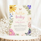  Waterverf Bloemen Baby shower Uitnodiging