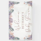 Waterverf Bloemen Baby shower Welkomstbord Spandoek (Verticaal)