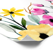 Waterverf bloemen Baby shower WelkomstPoster Poster (Hoek)