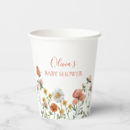 Waterverf bloemen baby shower wildflower papieren bekers