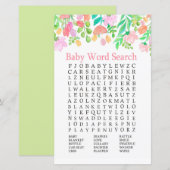 Waterverf bloemen Baby shower Word Search Game (Voorkant / Achterkant)