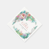 Waterverf Bloemen Baby showers servetten (Hoek)