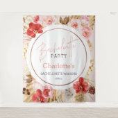 Waterverf Bloemen Bachelorette Party Achtergrond Wandkleed (Voorkant)