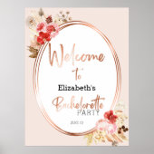 Waterverf Bloemen Bachelorette Party Welkomstbord Poster (Voorkant)