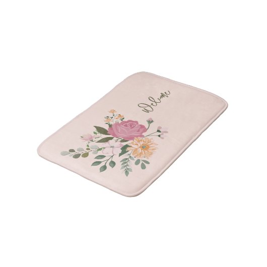 Waterverf bloemen badmat (Gekanteld)