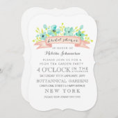 Waterverf Bloemen Banner Vrijgezellenfeest Uitnodi Kaart (Voorkant / Achterkant)