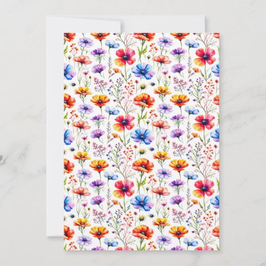 Waterverf bloemen Baptisme Kaart (Achterkant)