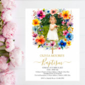 Waterverf bloemen Baptisme Kaart