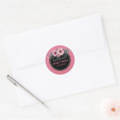 Waterverf Bloemen Bedankt Favor | Meisjesdoop Ronde Sticker (Envelop)