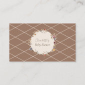 Waterverf Bloemen Beige Baby shower Display Douche Informatiekaartje (Achterkant)