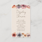 Waterverf Bloemen Beige Baby shower Display Douche Informatiekaartje (Voorkant)