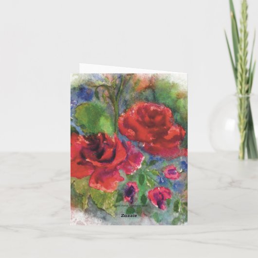 Waterverf Bloemen Betoverde Rozen (Achterkant)