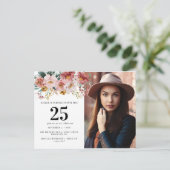 Waterverf bloemen bewerkbare leeftijd foto voor me briefkaart (Staand voorkant)