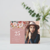 Waterverf bloemen bewerkbare leeftijd foto voor me briefkaart (Staand voorkant)