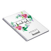 waterverf bloemen bijbel gepersonaliseerd chic notitieboek (Rechterzijde)