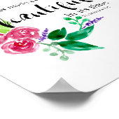 Waterverf bloemen Bijbelprijskalligrafie Poster (Hoek)