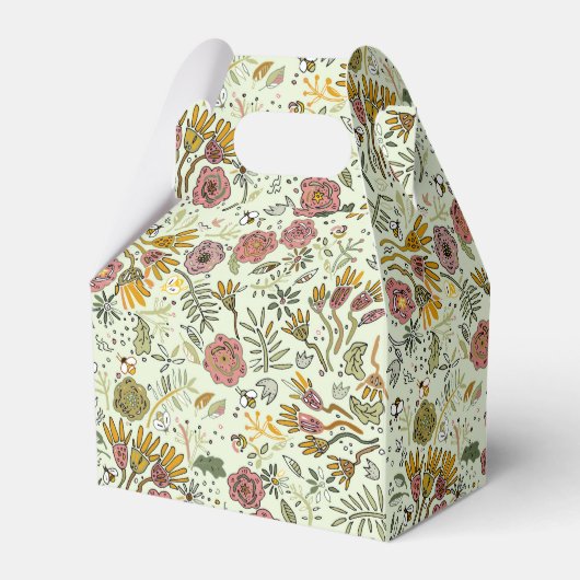 Waterverf Bloemen Bijen Elegant Modern Bedankdoosjes (Voorkant Zijde)