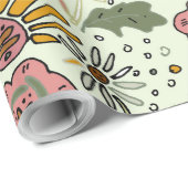 Waterverf Bloemen Bijen Elegant Modern Cadeaupapier (Rol Hoek)