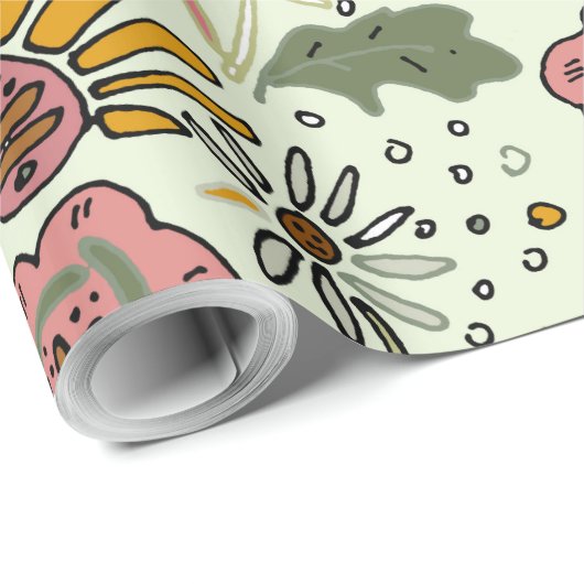 Waterverf Bloemen Bijen Elegant Modern Cadeaupapier (Rol Hoek)