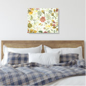 Waterverf Bloemen Bijen Elegant Modern Canvas Afdruk (Insitu (Slaapkamer))