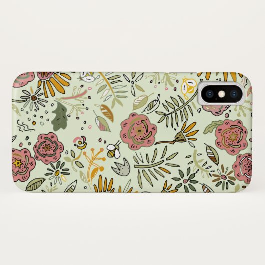 Waterverf Bloemen Bijen Elegant Modern Case-Mate iPhone Case (Achterkant (horizontaal))