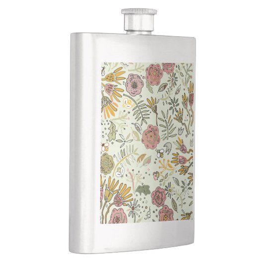 Waterverf Bloemen Bijen Elegant Modern Flacon (Rechts)