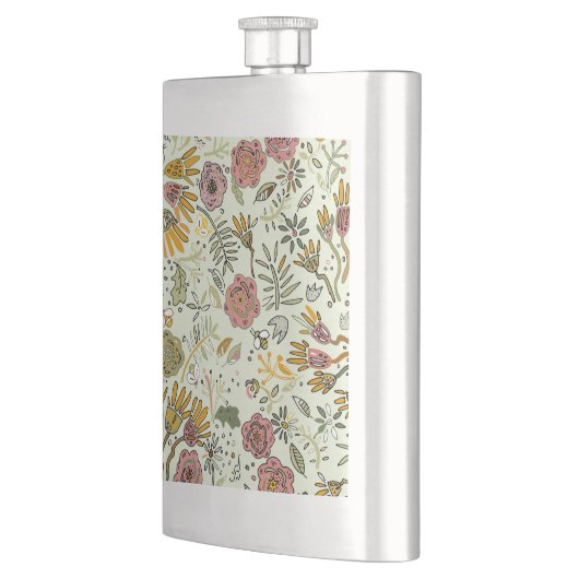 Waterverf Bloemen Bijen Elegant Modern Flacon (Links)