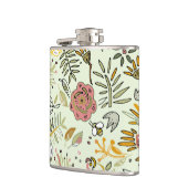 Waterverf Bloemen Bijen Elegant Modern Heupfles (Links)