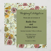 Waterverf Bloemen Bijen Elegant Modern Kaart (Voorkant / Achterkant)