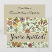 Waterverf Bloemen Bijen Elegant Modern Kaart (Voorkant / Achterkant)