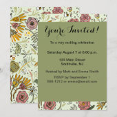 Waterverf Bloemen Bijen Elegant Modern Kaart (Voorkant / Achterkant)