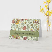 Waterverf Bloemen Bijen Elegant Modern Kaart (Gele Bloem)