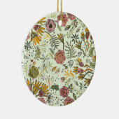 Waterverf Bloemen Bijen Elegant Modern Keramisch Ornament (Rechts)