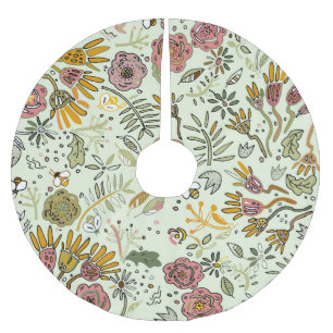 Waterverf Bloemen Bijen Elegant Modern Kerstboom Rok