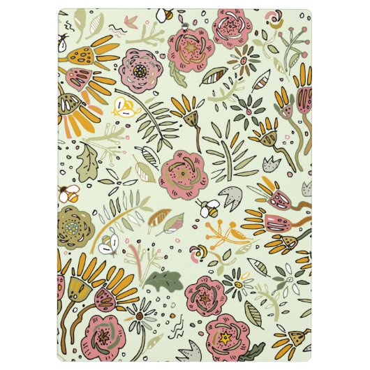 Waterverf Bloemen Bijen Elegant Modern Klembord (Achterkant)