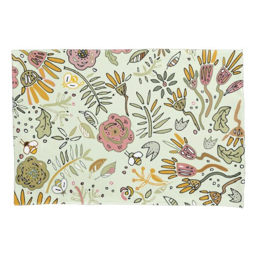 Waterverf Bloemen Bijen Elegant Modern Kussensloop (Voorkant)