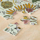 Waterverf Bloemen Bijen Elegant Modern Legpuzzel (Zijkant)