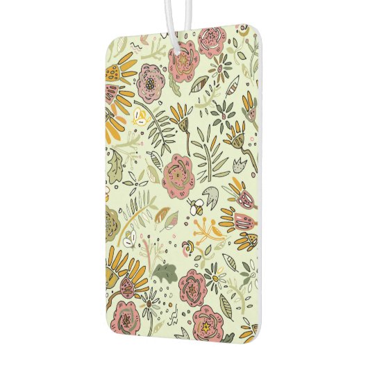 Waterverf Bloemen Bijen Elegant Modern Luchtverfrisser (Links)