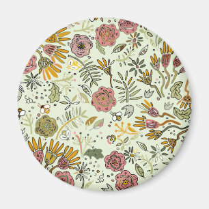 Waterverf Bloemen Bijen Elegant Modern Magneet