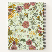 Waterverf Bloemen Bijen Elegant Modern Notitieboek (Achterkant)