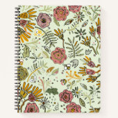 Waterverf Bloemen Bijen Elegant Modern Notitieboek (Voorkant)
