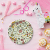 Waterverf Bloemen Bijen Elegant Modern Papieren Bordje (Feest)